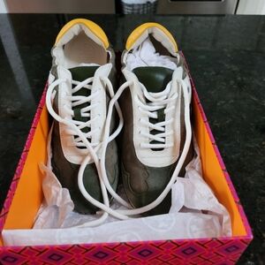 Tory Birch Green/Yellow/Ivory Trainers/Sneakers